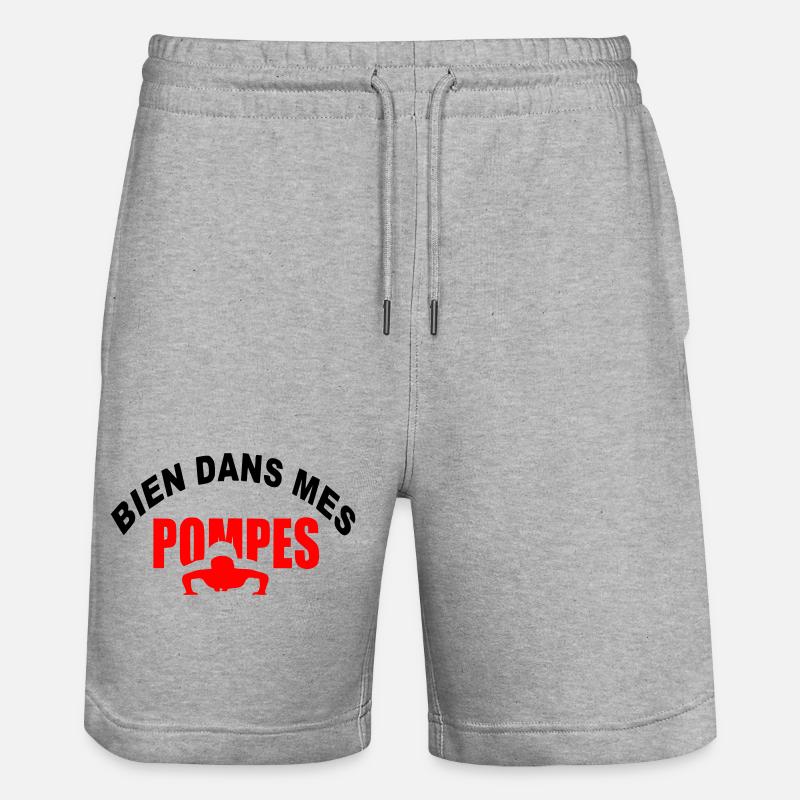 Bien_dans_mes_Pompes - Short de jogging bio TRAINER Stanley/Stella unisexe - gris chiné
