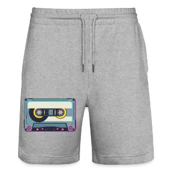 Cassette rétro - Short de jogging bio TRAINER Stanley/Stella unisexe - gris chiné - Devant - Nik (191cm) & Marisol (170cm)