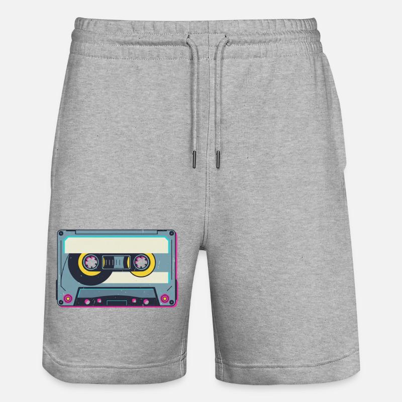 Cassette rétro - Short de jogging bio TRAINER Stanley/Stella unisexe - gris chiné