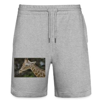 Girafe à motif triangulaire - Short de jogging bio TRAINER Stanley/Stella unisexe - gris chiné - Devant - Nik (191cm) & Marisol (170cm)
