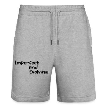Imperfect and evolving - Short de jogging bio TRAINER Stanley/Stella unisexe - gris chiné - Devant - Nik (191cm) & Marisol (170cm)