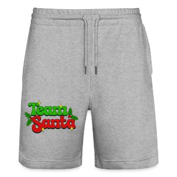 Weihnachtsmann Geschenkidee für festliche Stimmung - Stanley/Stella Unisex Bio Joggingshorts Trainer  - Grau meliert - Vorne - Nik (191cm) & Marisol (170cm)