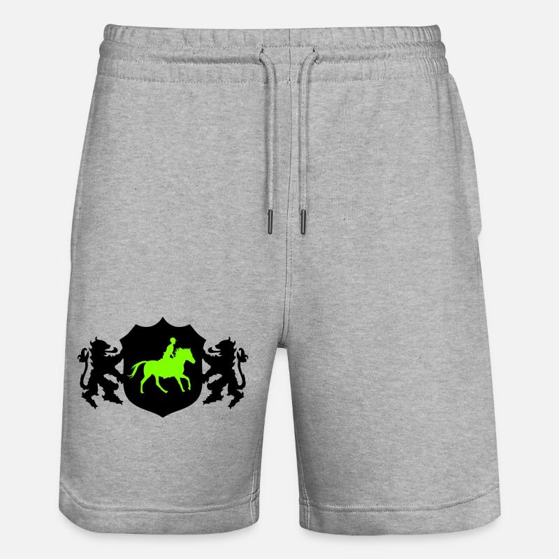 Armoiries du cavalier de chevaux - Short de jogging bio TRAINER Stanley/Stella unisexe - gris chiné