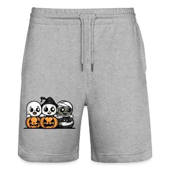 Bande dessinée Halloween Party Trick Or Treat - Short de jogging bio TRAINER Stanley/Stella unisexe - gris chiné - Devant - Nik (191cm) & Marisol (170cm)