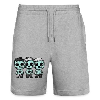 Zombies Halloween Cute Comic - Stanley/Stella Trainer Unisex Organic Jogging Shorts - heather grey - Front - Nik (191cm) & Marisol (170cm)