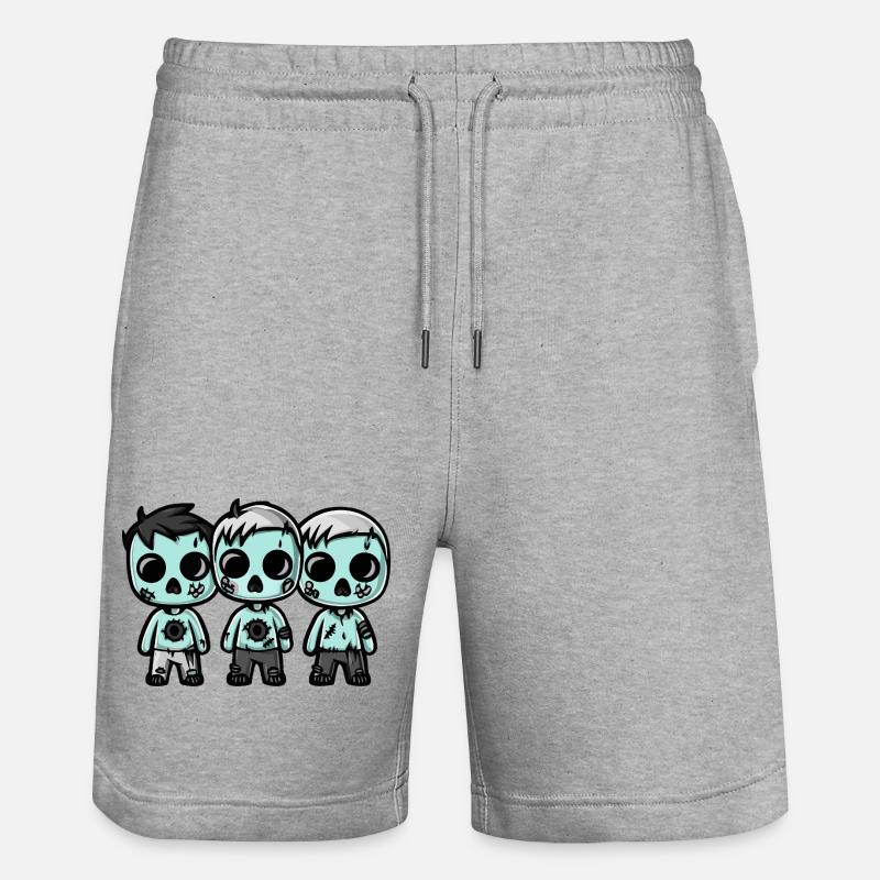 Zombies Halloween Niedlich Comic - Stanley/Stella Unisex Bio Joggingshorts Trainer  - Grau meliert