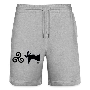 Tri-Crozon - Stanley/Stella Trainer Unisex Organic Jogging Shorts - heather grey - Front - Nik (191cm) & Marisol (170cm)
