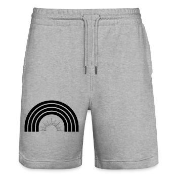 Lumière arc-en-ciel - Short de jogging bio TRAINER Stanley/Stella unisexe - gris chiné - Devant - Nik (191cm) & Marisol (170cm)