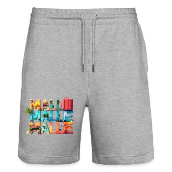 MALLE – Summer, sun, pure holiday feeling - Stanley/Stella Trainer Unisex Organic Jogging Shorts - heather grey - Front - Nik (191cm) & Marisol (170cm)