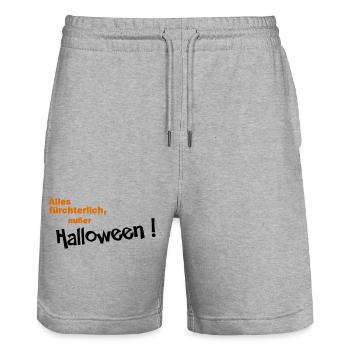 Halloween - Short de jogging bio TRAINER Stanley/Stella unisexe - gris chiné - Devant - Nik (191cm) & Marisol (170cm)