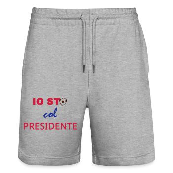I'm with the president - Stanley/Stella Trainer Unisex Organic Jogging Shorts - heather grey - Front - Nik (191cm) & Marisol (170cm)