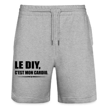 Le DIY c’est mon cardio version bricoleur - Short de jogging bio TRAINER Stanley/Stella unisexe - gris chiné - Devant - Nik (191cm) & Marisol (170cm)