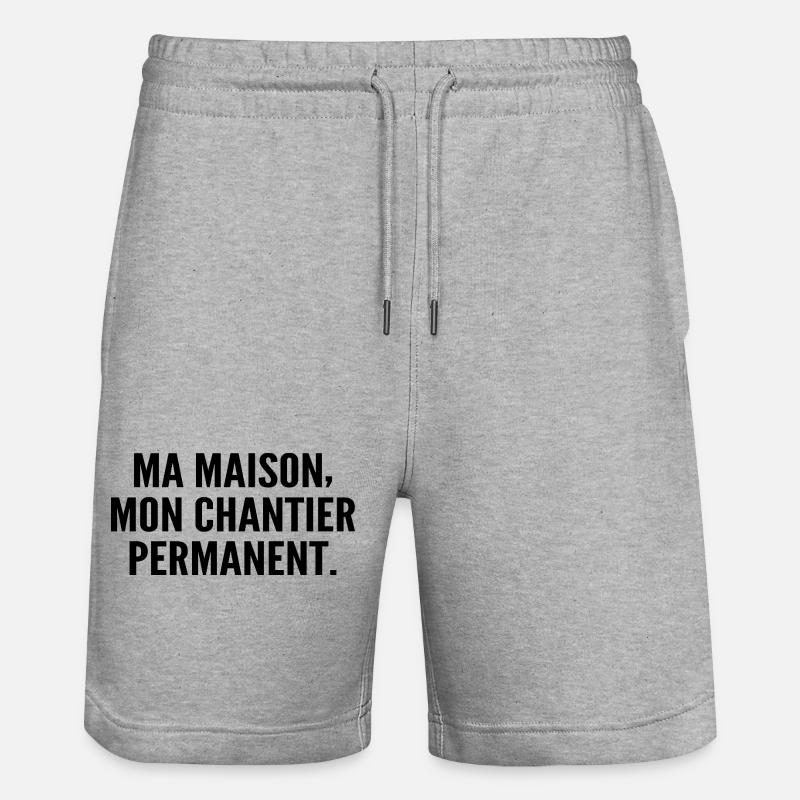 Ma maison, mon chantier permanent - Short de jogging bio TRAINER Stanley/Stella unisexe - gris chiné