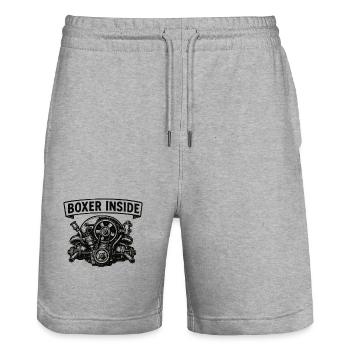 Boxer inside - Stanley/Stella Unisex Bio Joggingshorts Trainer  - Grau meliert - Vorne - Nik (191cm) & Marisol (170cm)