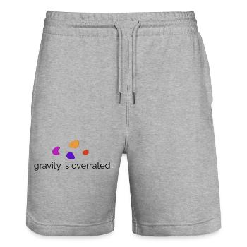 La gravité est surestimée - Bouldering Design - Short de jogging bio TRAINER Stanley/Stella unisexe - gris chiné - Devant - Nik (191cm) & Marisol (170cm)