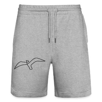 Bird sketch – elegant motif for nature lovers - Stanley/Stella Trainer Unisex Organic Jogging Shorts - heather grey - Front - Nik (191cm) & Marisol (170cm)