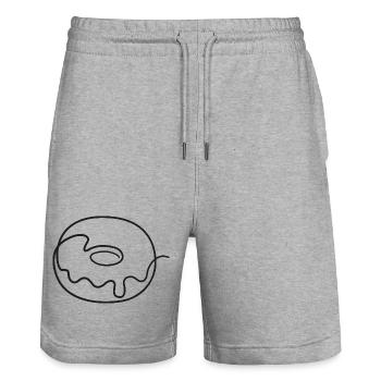Donut Skizze – süßes Motiv für Naschkatzen - Stanley/Stella Unisex Bio Joggingshorts Trainer  - Grau meliert - Vorne - Nik (191cm) & Marisol (170cm)