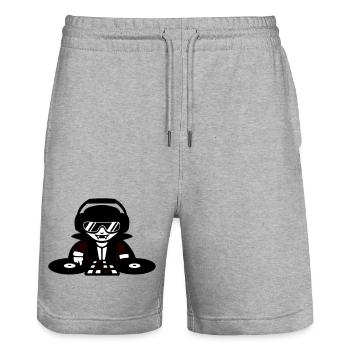Vampire DJ DJ avec table de mixage et platine vinyle - Short de jogging bio TRAINER Stanley/Stella unisexe - gris chiné - Devant - Nik (191cm) & Marisol (170cm)