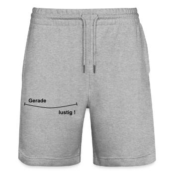 Gerade lustig - Stanley/Stella Unisex Bio Joggingshorts Trainer  - Grau meliert - Vorne - Nik (191cm) & Marisol (170cm)