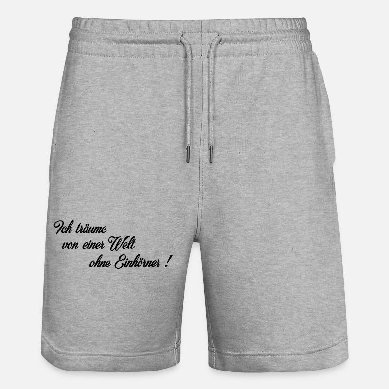 Welt ohne Einhoerner - Stanley/Stella Unisex Bio Joggingshorts Trainer  - Grau meliert