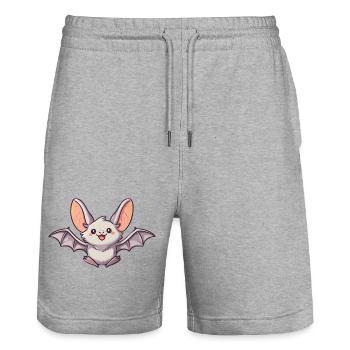 Fledermaus - Stanley/Stella Unisex Bio Joggingshorts Trainer  - Grau meliert - Vorne - Nik (191cm) & Marisol (170cm)