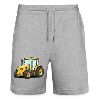Traktor - Stanley/Stella Unisex Bio Joggingshorts Trainer  - Grau meliert - Vorne - Nik (191cm) & Marisol (170cm)