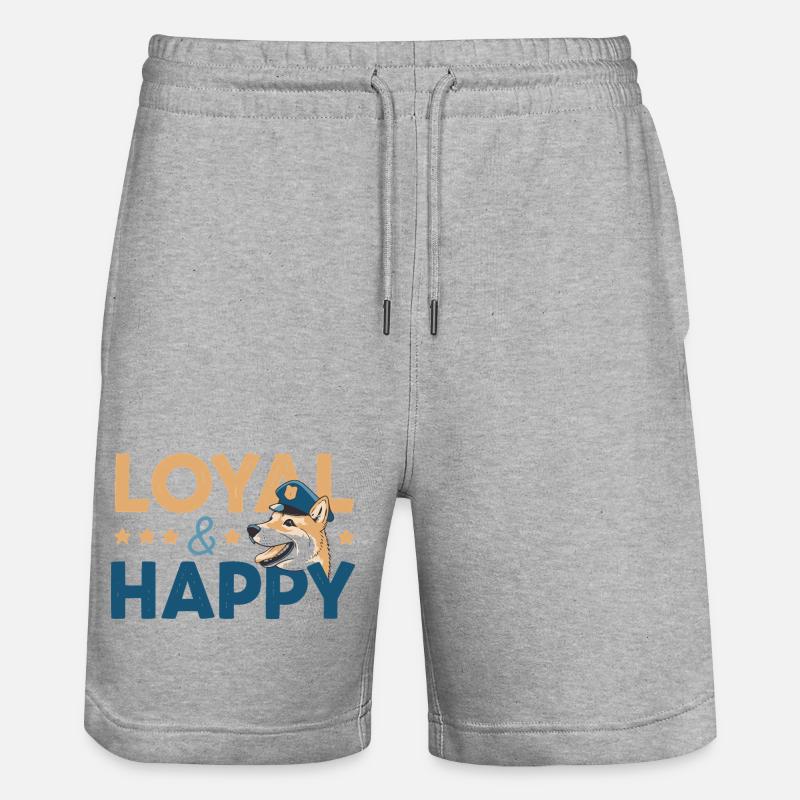 Loyal & Happy Graphic - Short de jogging bio TRAINER Stanley/Stella unisexe - gris chiné