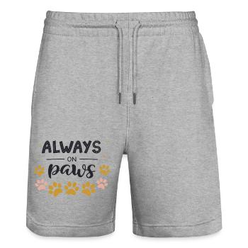 Always on your feet - Stanley/Stella Trainer Unisex Organic Jogging Shorts - heather grey - Front - Nik (191cm) & Marisol (170cm)