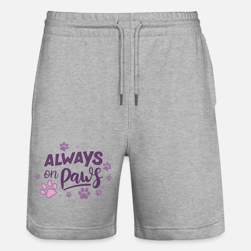 Always on Day Pawprints Violet - Short de jogging bio TRAINER Stanley/Stella unisexe - gris chiné