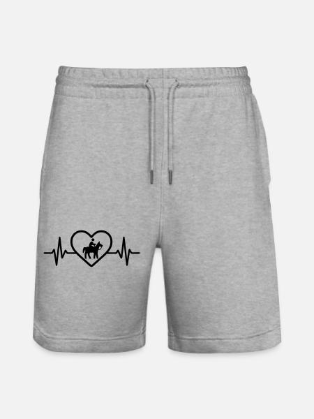Reiten Pferd Herz - Stanley/Stella Unisex Bio Joggingshorts Trainer  - Grau meliert