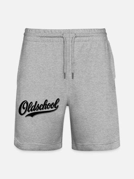 Oldschool Retro Logo T-Shirt - Stanley/Stella Trainer Unisex Organic Jogging Shorts - heather grey