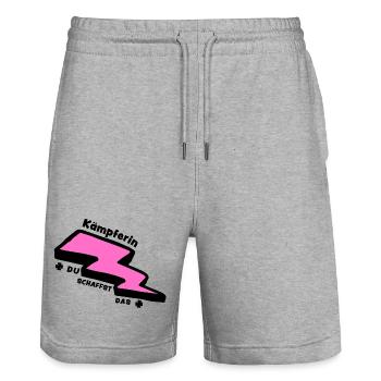 Glücksbringer: Du schaffst das! Kämpferin - Stanley/Stella Unisex Bio Joggingshorts Trainer  - Grau meliert - Vorne - Nik (191cm) & Marisol (170cm)