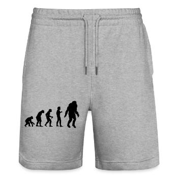 Bigfoot Sasquatch Hide And Seek Sayings - Stanley/Stella Trainer Unisex Organic Jogging Shorts - heather grey - Front - Nik (191cm) & Marisol (170cm)