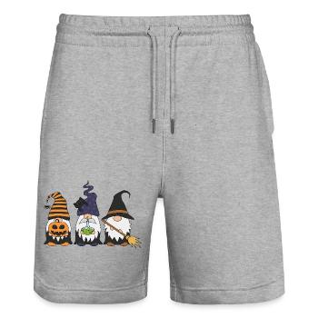 Witches Gnome Trio Halloween - Stanley/Stella Trainer Unisex Organic Jogging Shorts - heather grey - Front - Nik (191cm) & Marisol (170cm)