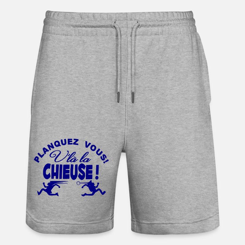 Femme Chieuse design drôle - Short de jogging bio TRAINER Stanley/Stella unisexe - gris chiné