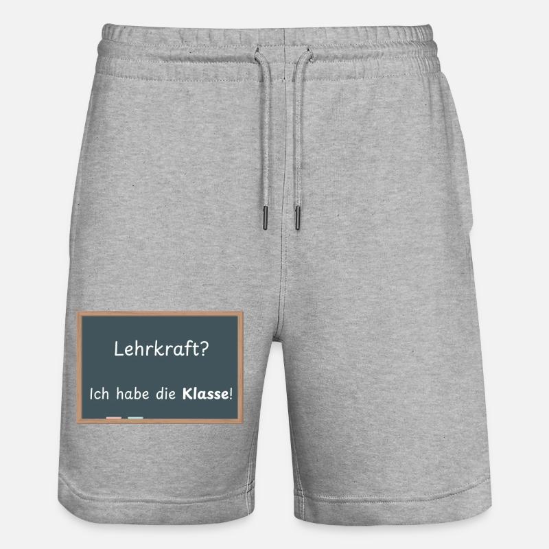 Enseignant? J’ai la classe ! - Short de jogging bio TRAINER Stanley/Stella unisexe - gris chiné