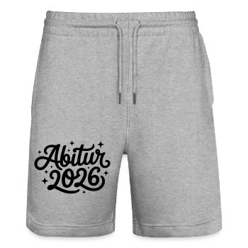 Abitur 2026 Abi Abiturient Abiturientin - Stanley/Stella Unisex Bio Joggingshorts Trainer  - Grau meliert - Vorne - Nik (191cm) & Marisol (170cm)