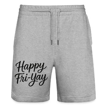 Joyeux vendredi, Yay, Vendredi, Amant, Friyay - Short de jogging bio TRAINER Stanley/Stella unisexe - gris chiné - Devant - Nik (191cm) & Marisol (170cm)