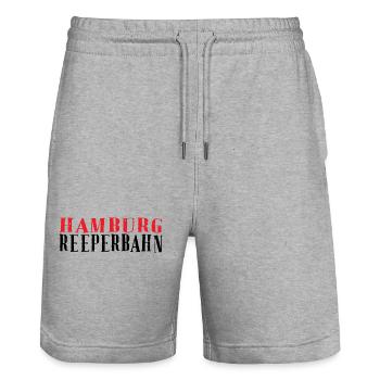 Hamburg Vintage Stempel - Stanley/Stella Unisex Bio Joggingshorts Trainer  - Grau meliert - Vorne - Nik (191cm) & Marisol (170cm)