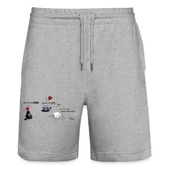 Roll in Love 3 - Stanley/Stella Trainer Unisex Organic Jogging Shorts - heather grey - Front - Nik (191cm) & Marisol (170cm)