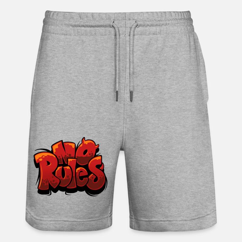 No rules Graffiti Rouge Urbain - Short de jogging bio TRAINER Stanley/Stella unisexe - gris chiné