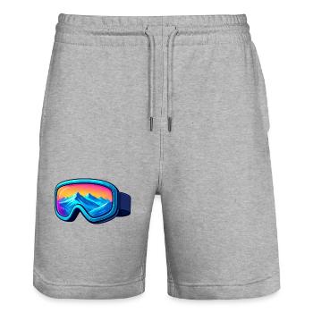 Colorful ski goggles Stylish winter sports design - Stanley/Stella Trainer Unisex Organic Jogging Shorts - heather grey - Front - Nik (191cm) & Marisol (170cm)