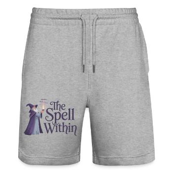 Magie Zauberer - Stanley/Stella Unisex Bio Joggingshorts Trainer  - Grau meliert - Vorne - Nik (191cm) & Marisol (170cm)