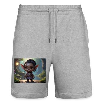 Gobelin de la forêt à Duskwood - Short de jogging bio TRAINER Stanley/Stella unisexe - gris chiné - Devant - Nik (191cm) & Marisol (170cm)