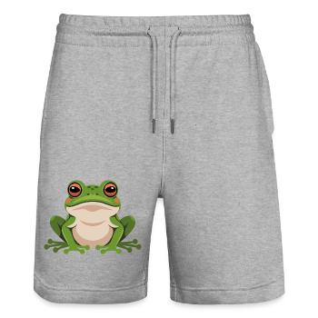 Grenouille - Short de jogging bio TRAINER Stanley/Stella unisexe - gris chiné - Devant - Nik (191cm) & Marisol (170cm)