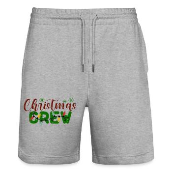 Christmas Crew Holiday Pattern - Stanley/Stella Trainer Unisex Organic Jogging Shorts - heather grey - Front - Nik (191cm) & Marisol (170cm)