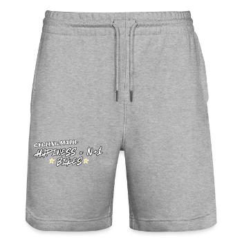 Glück: N+1Bikes witziges Radshirt Radfahrer lustig - Stanley/Stella Unisex Bio Joggingshorts Trainer  - Grau meliert - Vorne - Nik (191cm) & Marisol (170cm)