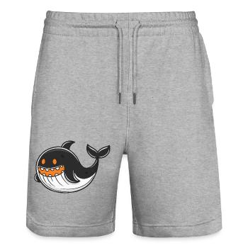 Baleine Halloween Zombie - Short de jogging bio TRAINER Stanley/Stella unisexe - gris chiné - Devant - Nik (191cm) & Marisol (170cm)