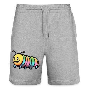 Wurm Halloween Zombie - Stanley/Stella Unisex Bio Joggingshorts Trainer  - Grau meliert - Vorne - Nik (191cm) & Marisol (170cm)