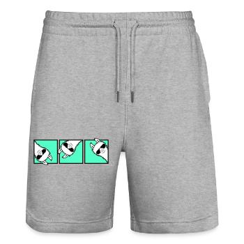 Lama Cool Guckend Sonnenbrille Trio Freunde Team - Stanley/Stella Unisex Bio Joggingshorts Trainer  - Grau meliert - Vorne - Nik (191cm) & Marisol (170cm)